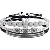 Fashion Multi-layered Stacked Diamond-encrusted Crown-shaped Fashionable Beaded Bracelet