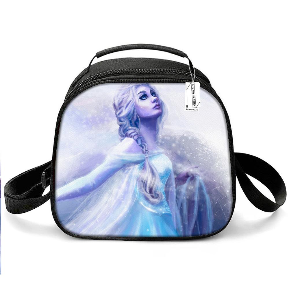 Princess Elsa Cartoon Cute Lightweight Small Meal Bag Elementary School Lunch Box Bento Bag Student Lunch Box