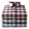 Camisas Xadrez Business Casual de Algodão Puro Escovado Dupla Face Manga Longa Flanela Outono Macia Masculina Clássica Nova Alta Qualidade