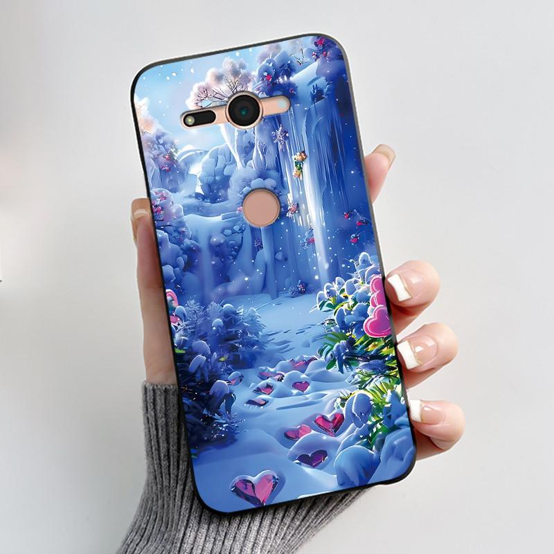 Per Sony Xperia XZ2 Compact H8324 H8314 Custodia Estetica Moda Gatto Carino Cartone Animato Antiurto Nero Silicone Morbido Sottile Cover Posteriore