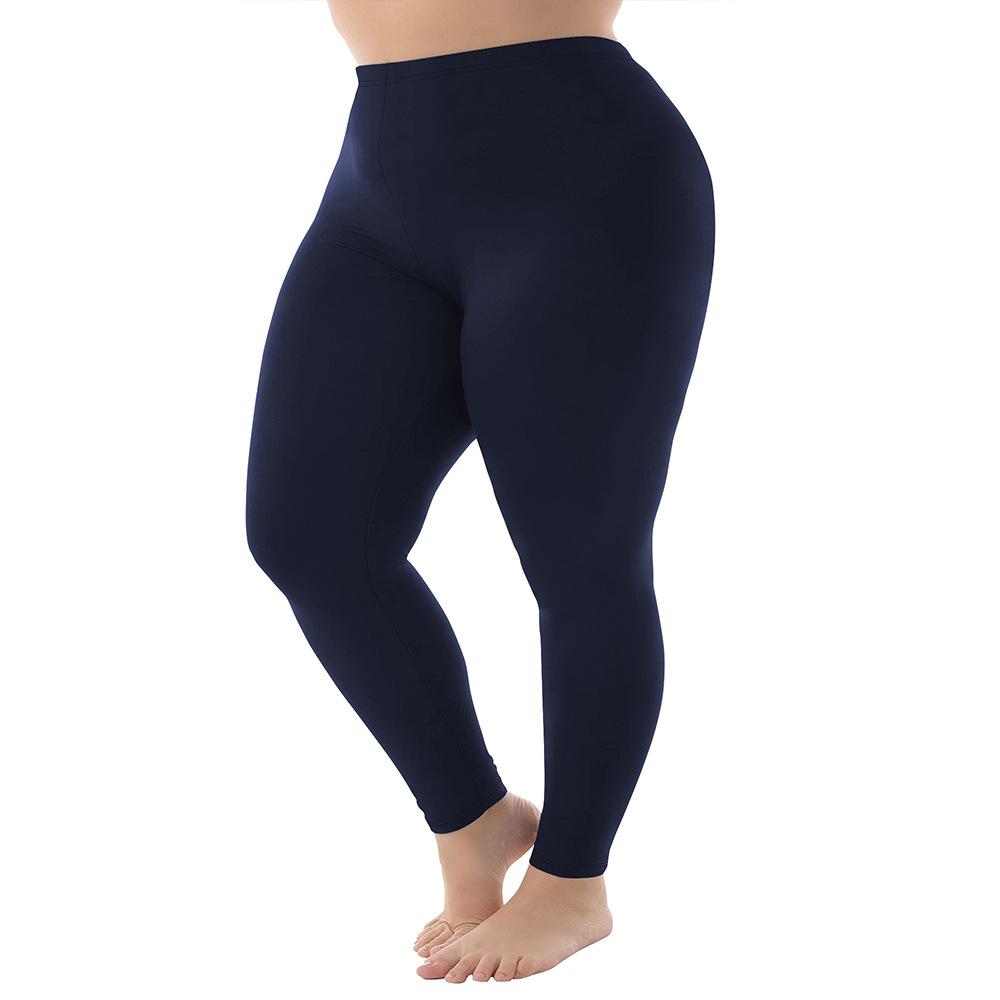 1XL-5XL Plus Size Leggings Women's Outerwear 300 Lbs 9-Inch High-Elasticity Solid-Colour Spring/Autumn Leggings Plus Size