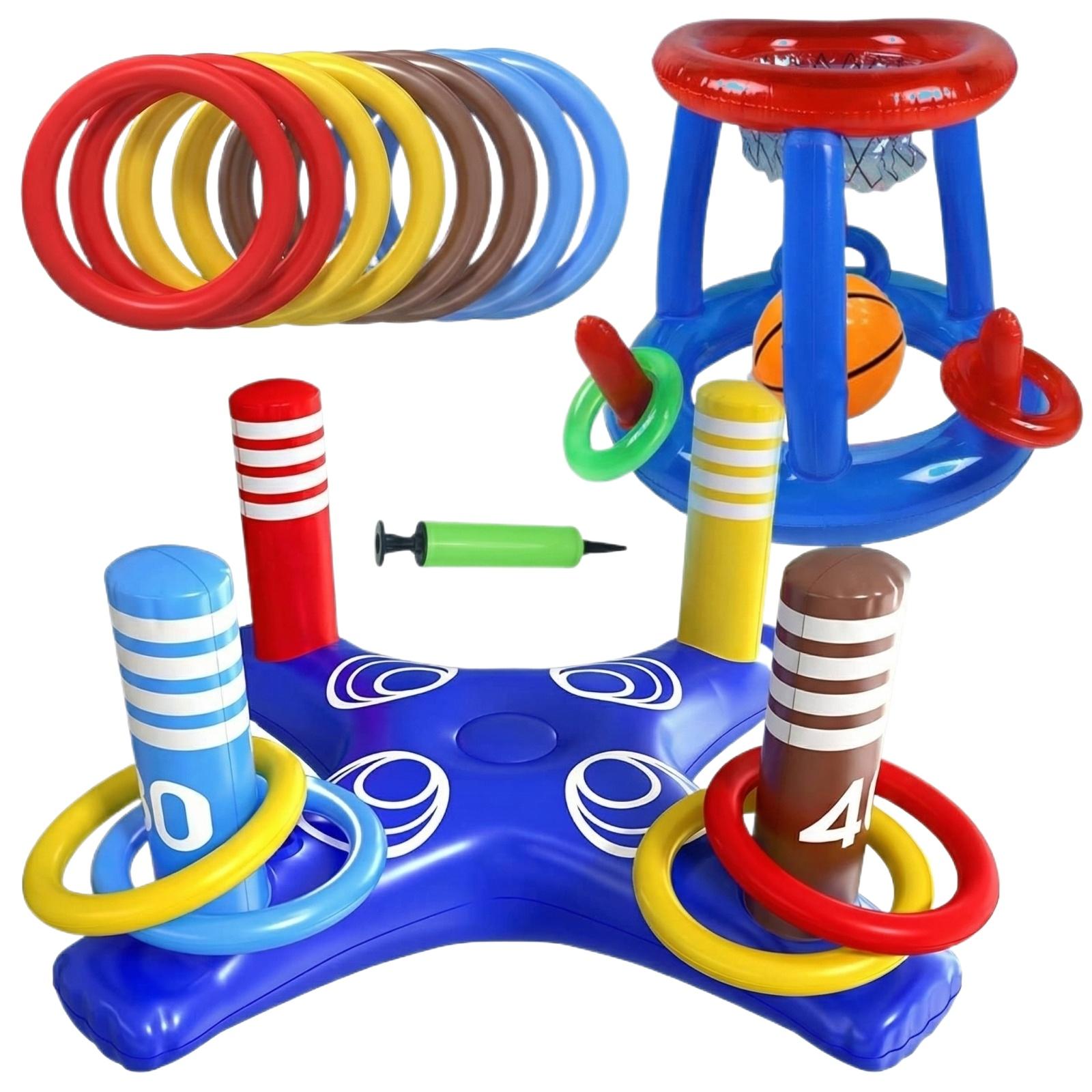 

Inflatable Basketball Hoop Swimming Pool Competition Interactive Shooting Toy Outdoor Inflatable Water Play Toy One Size