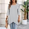 Women's Fashion Casual 3/4 Sleeve Pullover Top for Everyday Wear