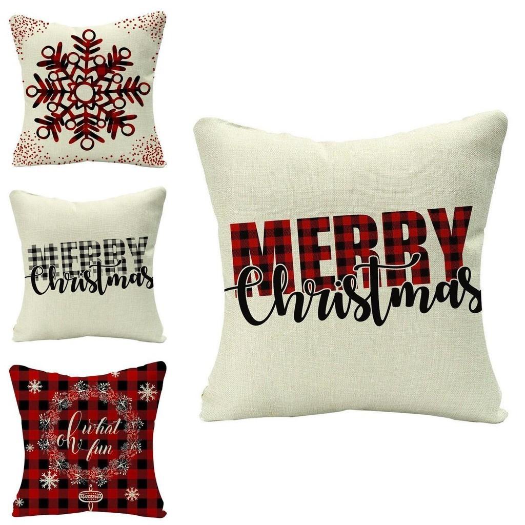 Cozy Multicolor Christmas Cushion Cover Made Of Soft Eco-friendly Linen Material