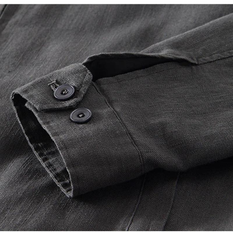 Spring Summer Jackets for Men Japanese Style Casual Coat Solid Color Lapel Collar Zipper Jacket Business Jacket