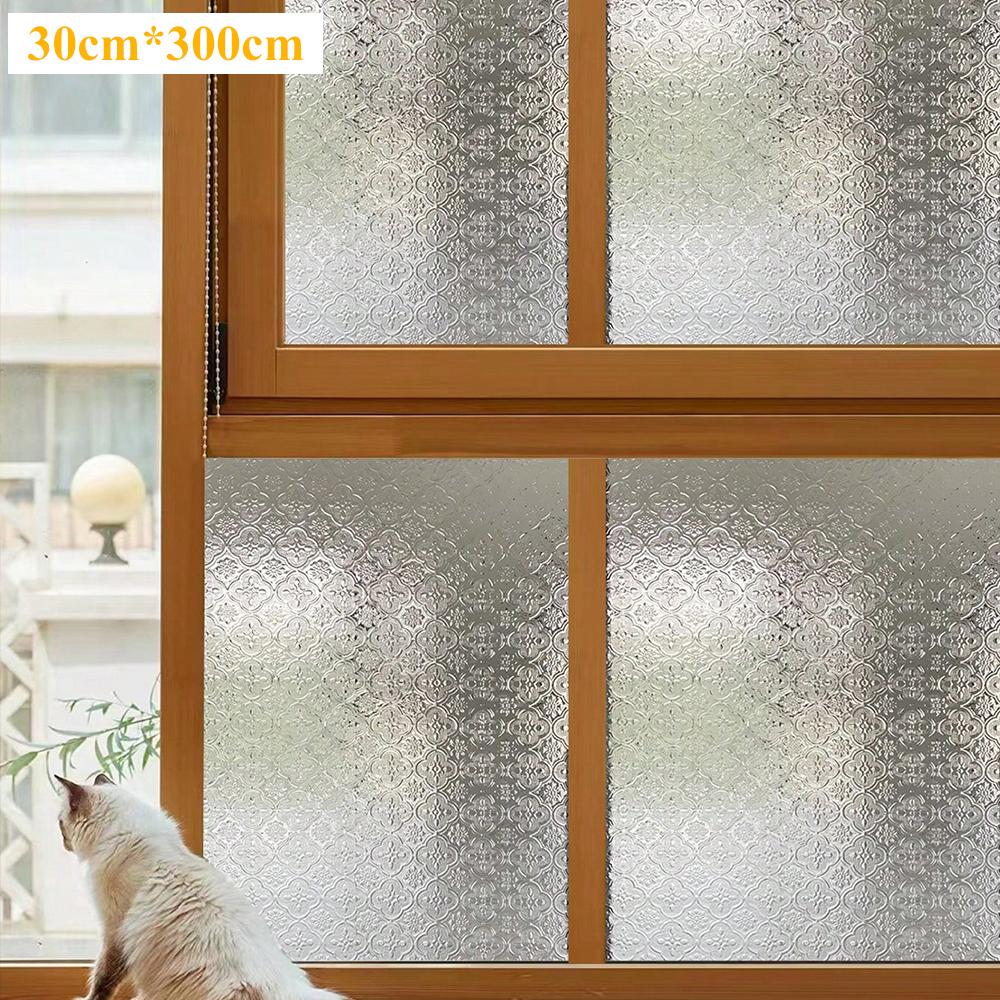 Retro Window Film Glass Sticker Decorative Pattern Frosted Removable Glass Window Film Cling Electrostatic Adsorption Sticker