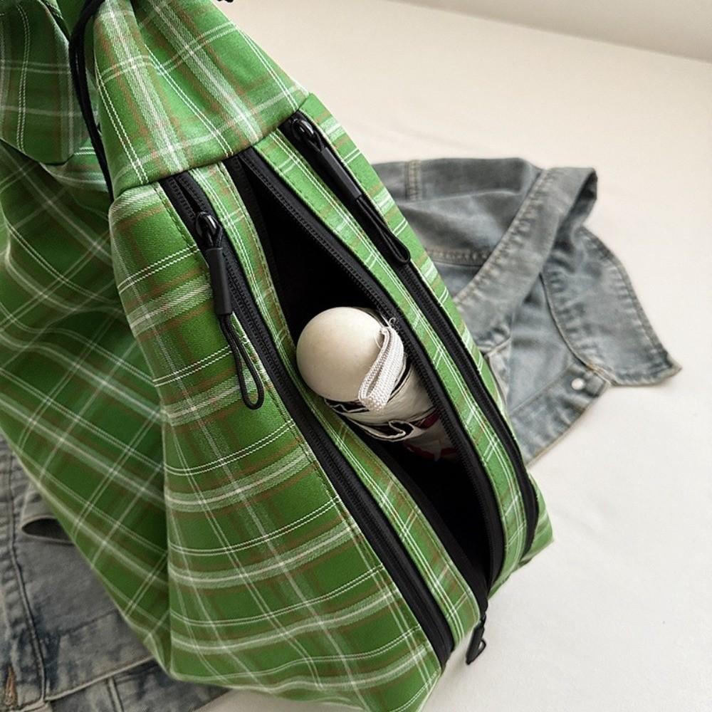 Japanese Plaid Shoulder Bag Vintage Women's Tote Bag Ins Plaid Crossbody Bag  Girls