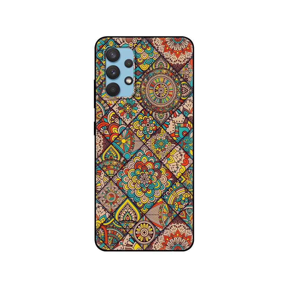 Black tpu Case For Samsung galaxy A12 A22 A32 A42 A52 A72 4g 5g S21 PLUS ultra back cover 3D Emboss Vintage Retro Lattice Flower