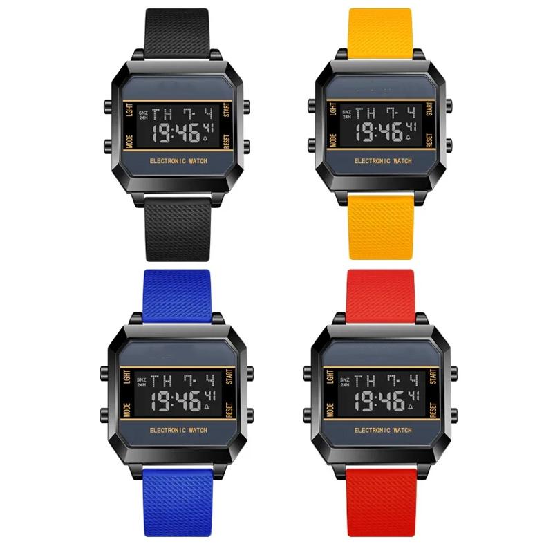 Men's Watch Business Sports Multifunctional Alarm Clock Waterproof Silicone Strap Male Student Electronic Wristwatch