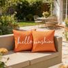 2Pcs Outdoor Cushion Covers Waterproof Throw Pillow Covers Decorative Square Pillowcases for Patio Garden Balcony Indoor Outdoor Use