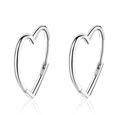 Korean Style Elegant Heart Buckle Women's Earrings - Simple and Fashionable Ear Cuffs Jewelry