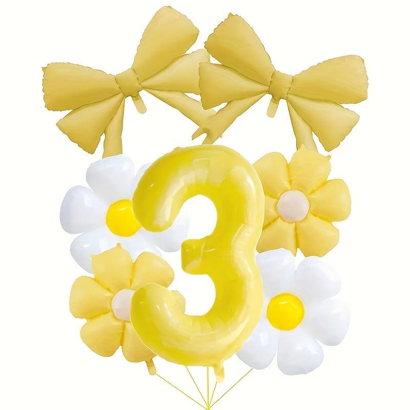 8pcs Daisy Flowers Yellow 1-9 Number Foil Balloons Boy and Girl Favorat Balloon Birthday Party Decoration Baby Shower Gifts