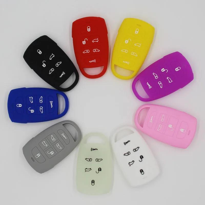 Silicone rubber Car Key Cover Case Holder Bag Shell Skin for Hyundai for Kia Sedona Mini Van 6 Buttons Smart Remote Key
