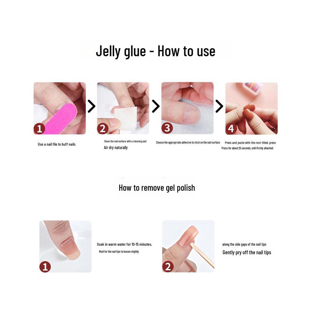 Damskie Proste Średnie i Długie Jednokolorowe Naklejki do Noszenia Nail Art