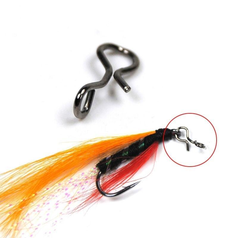 50Pcs Carbon Steel Fishing Accessories Black Fly Fishing Snap Quick Change for Hook & Lures