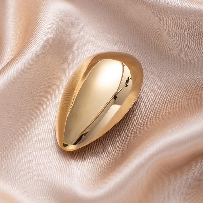 European Minimalist Gold Sunflower Seed Water Drop Stainless Steel Brooch