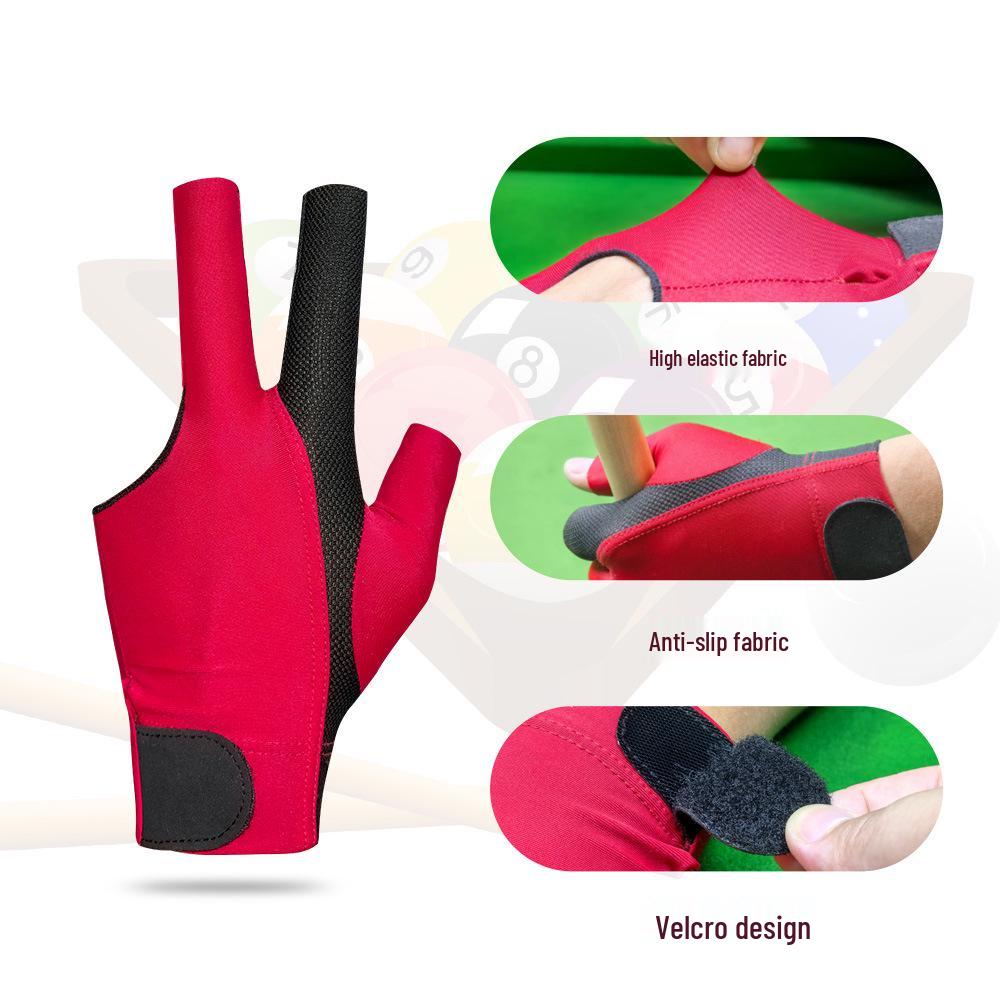 Universal Fingerless Non-slip Billiard Gloves, Elastic and Breathable, Fit Both Hands.