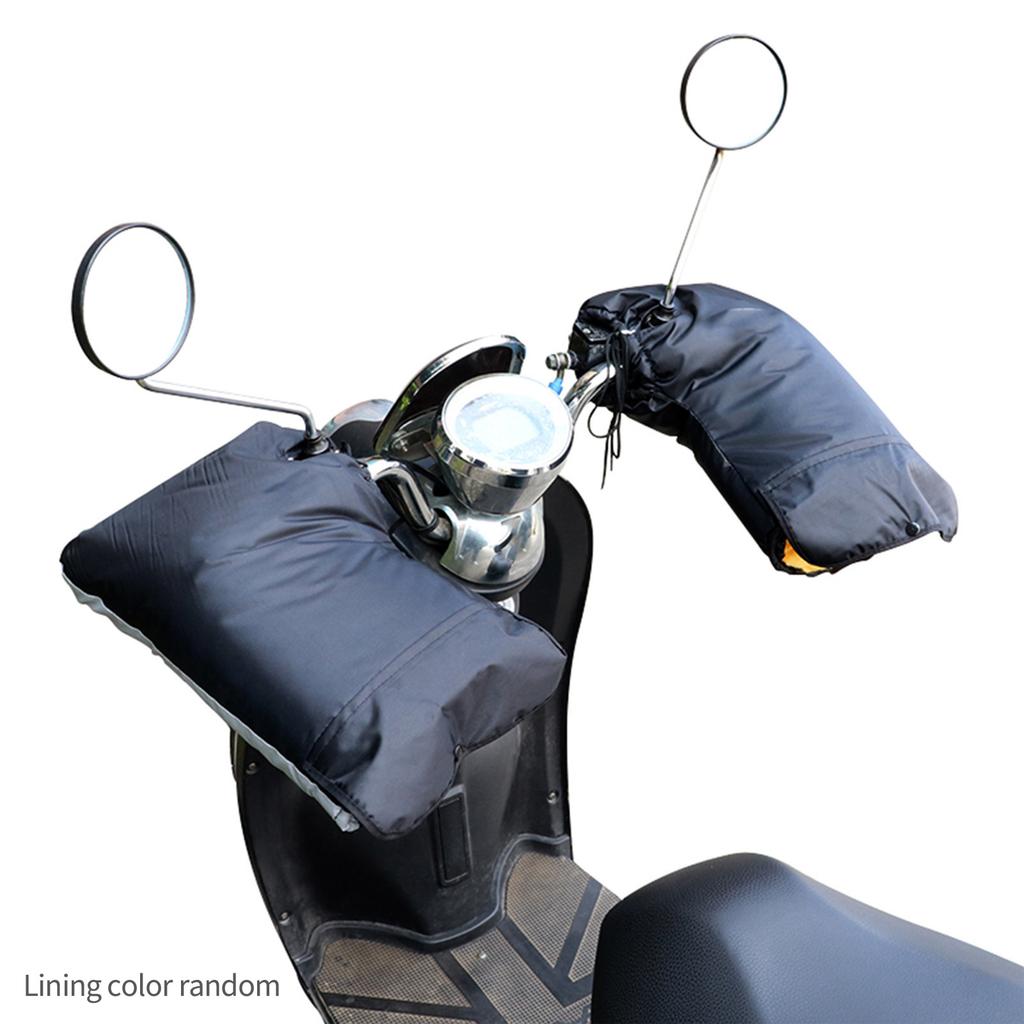 Motorcycle Handlebar Gloves Windproof Rainproof Motorcycle Mittens Grip Handlebar Muff Black