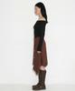 Cecese Bohemian Asymmetrical Cut Skirt Brown