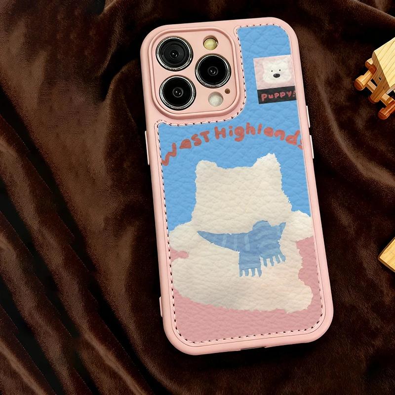 Cute Scarf Penguin Bear for Apple iPhone17Promax Mobile Phone Case IP16 Candy Air Cushion 15 Women