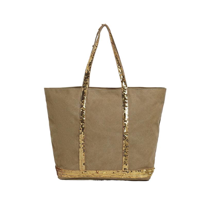 

Vintage Canvas Sequin Tote Bag Large Capacity Shoulder Bag Versatile Commuting Handbag For Women Gifts