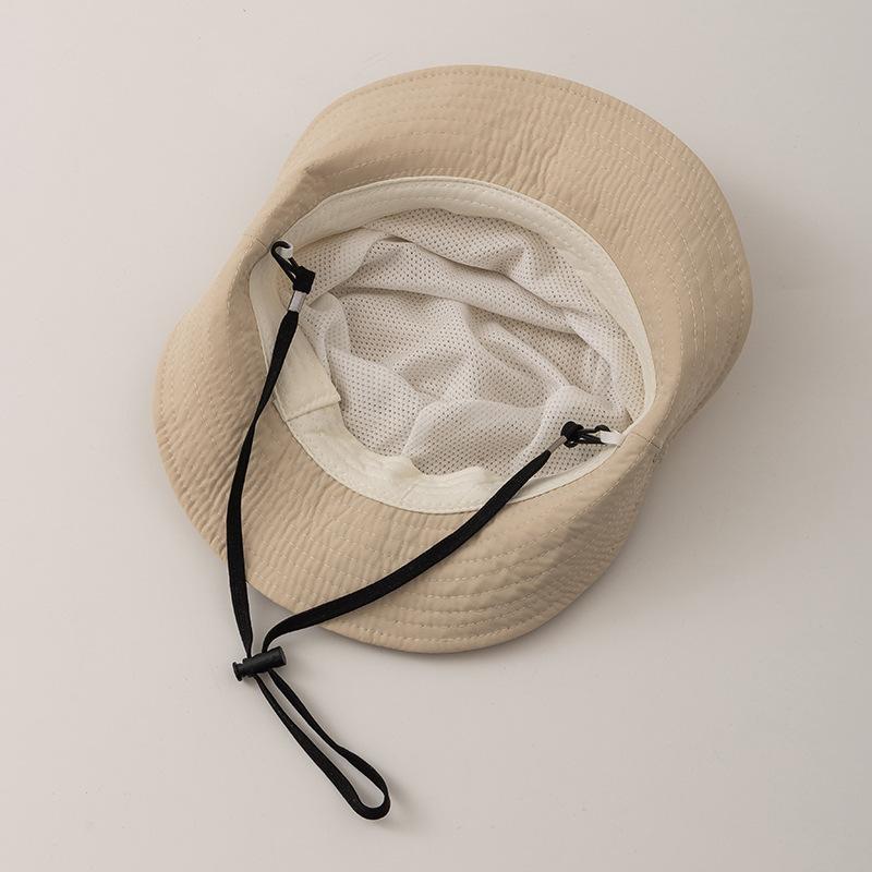 Summer Kids Fisherman Cap Outdoor Beach Wide Brim Bucket Hat for Boy Girl Solid Color Adjustable Children Panama Sun Hats