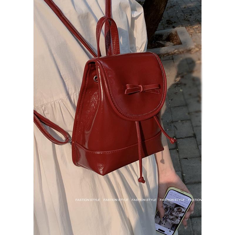 Fashionable Bow Backpack, School-style Hand-held Bucket Bag
