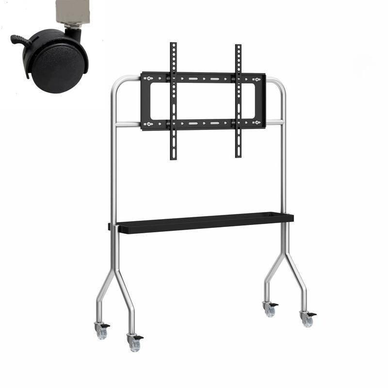 43-75 Zoll Wohnzimmer-TV Beweglicher Ständer Schlafzimmer Universeller Mobiler TV-Wagen aus Edelstahl Großer Bildschirm Bodenständer