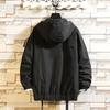 Mens Japanese Multi-Pocket Functional Jacket Hooded Loose Student Workwear Jacket