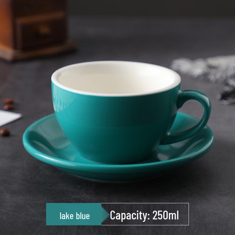 

250 мл Утолщенная керамическая чашка для латте-арта - Большая вместимость, Легкая роскошь, Ретро-дизайн, Настраиваемый логотип 250ml