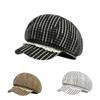 Niche Plaid Octagonal Hat Women's Simple New Spring and Summer Thin Retro Face Small Cloud Hat Beret