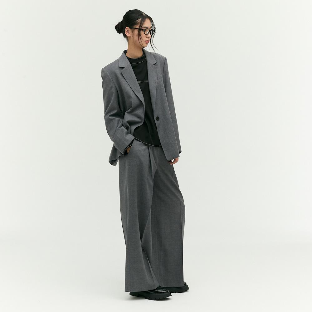 Ibiem Tuck Detail Semi-Wide Pants Emp2Wpt060