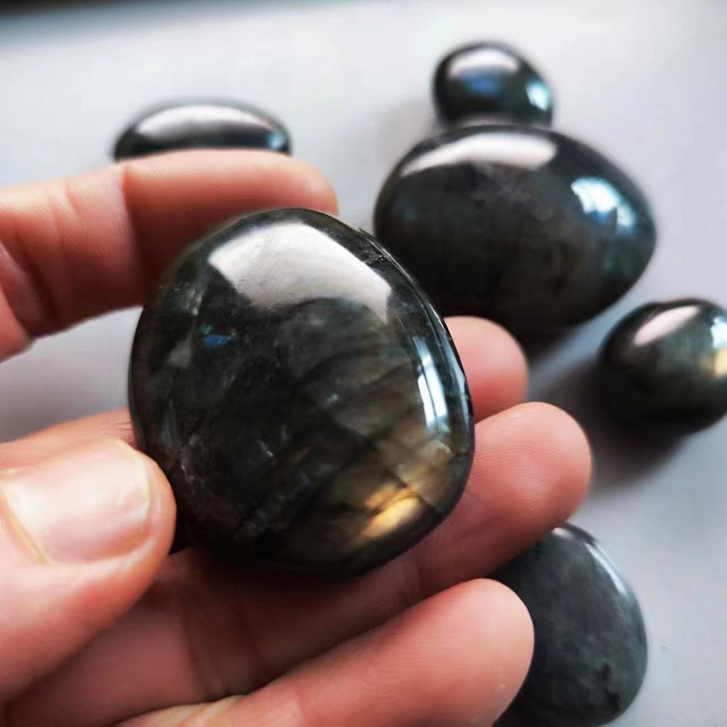 1 st Naturfärg Äkta Labradorit Original Labradorit Månsten Naturstenar Ornament Månsten Hemdekoration Sten