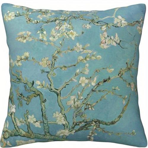 Van Goghs Artistic Floral Doublesided Printed pillow cover Short plush Suitable living room bedrooms sofas throw cushion cover