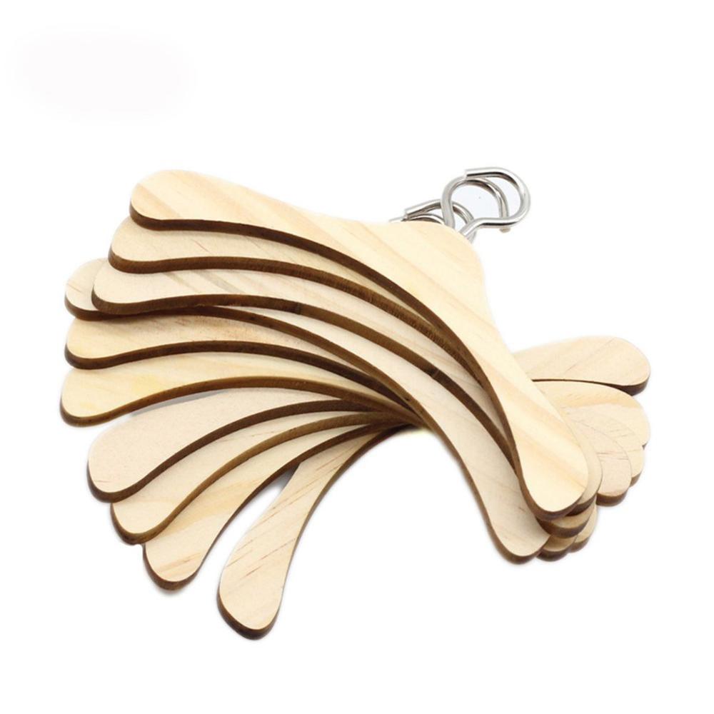 

4Pcs 12cm Wooden Space Saving Mini Non-Slip Holder Drying Racks Doll Accessories Clothes Hangers 4Pcs