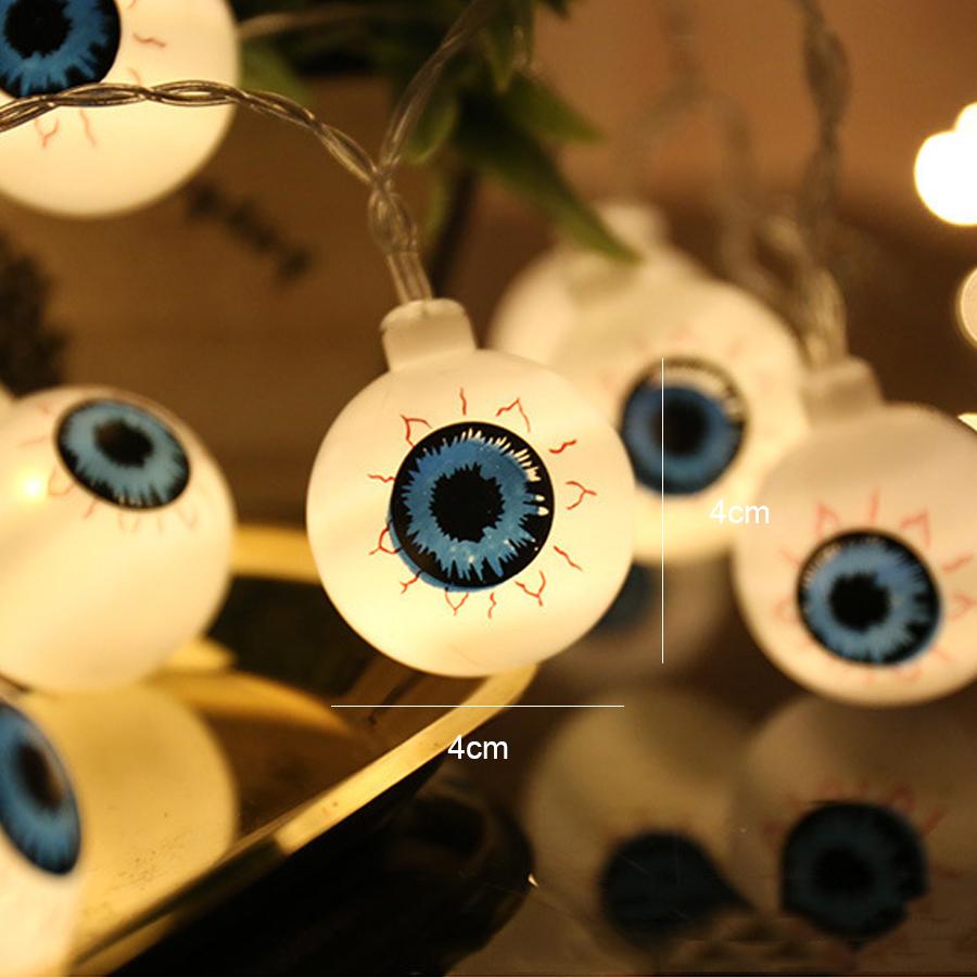 LED Halloween Ghost Eye Light String Festival Horror Atmosphere Decorative Light Solar Eye Color Light String Light