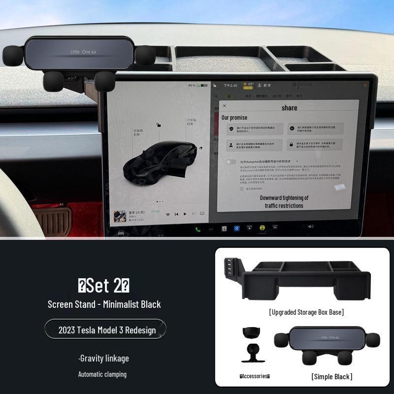 2023 Tesla Model 3 Phone Holder with Storage Box and Dedicated Screen