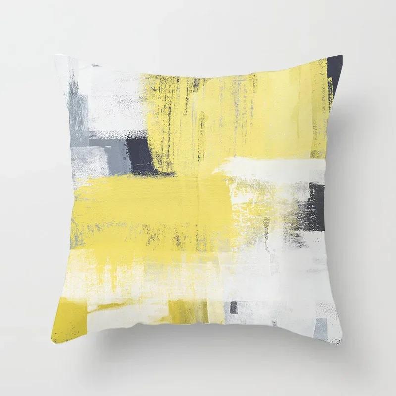 Abstract Striped Geometric Throw Pillow Cover With Short Plush Print For Living Room Sofa Decoration Cushion Cover Pillow Covers