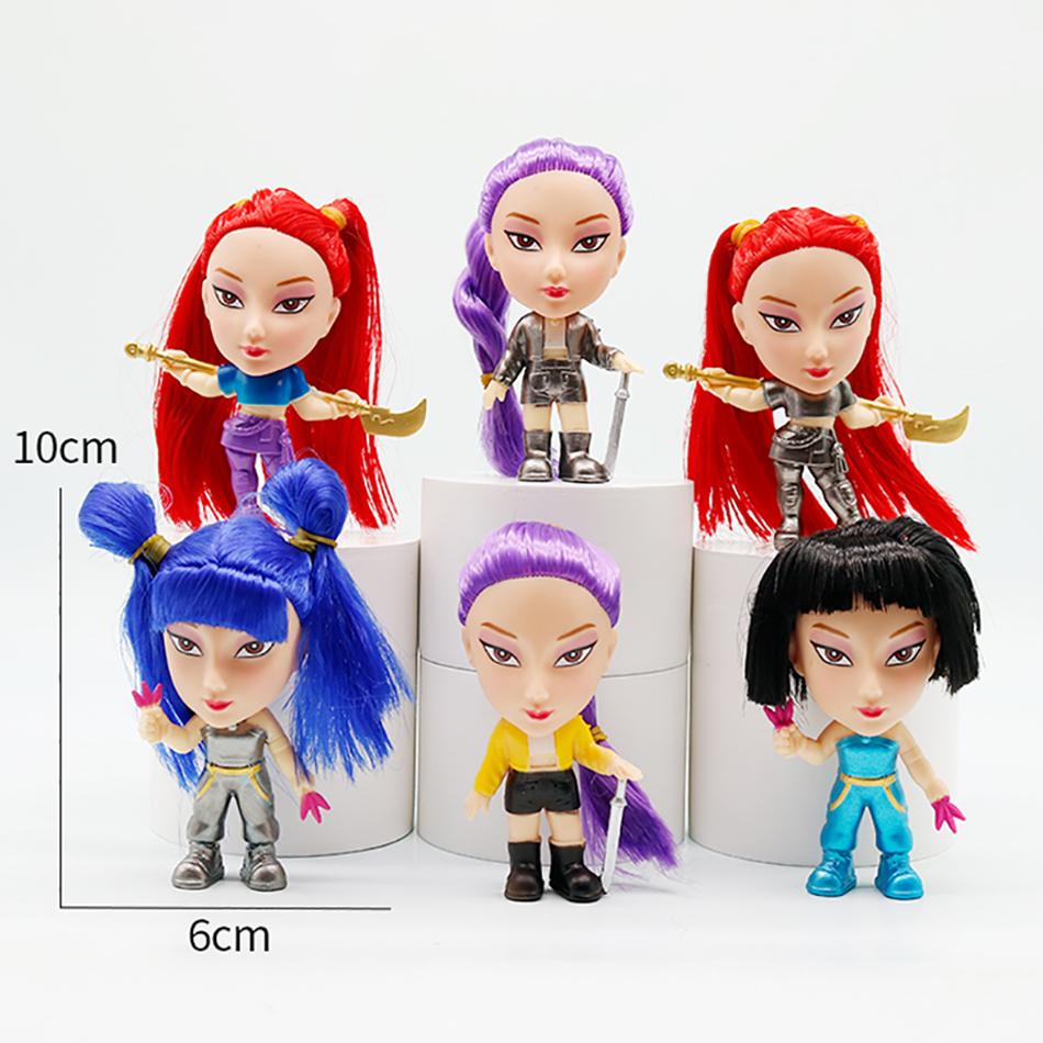 

6 шт./Набір Q-версія Мисливці на демонів Фігурка Дії ПВХ Іграшка Derpys Rumi Mira Zoey Sussy Фігурка Лялька Для Шанувальників Подарунок Дитячий Подарунок