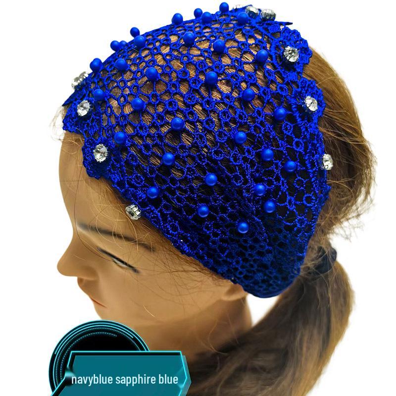 Wide-Brimmed Hollow Headband with Beads, Douyin Celebrity Style, Conceals White Hair, Versatile Headdress/Headscarf