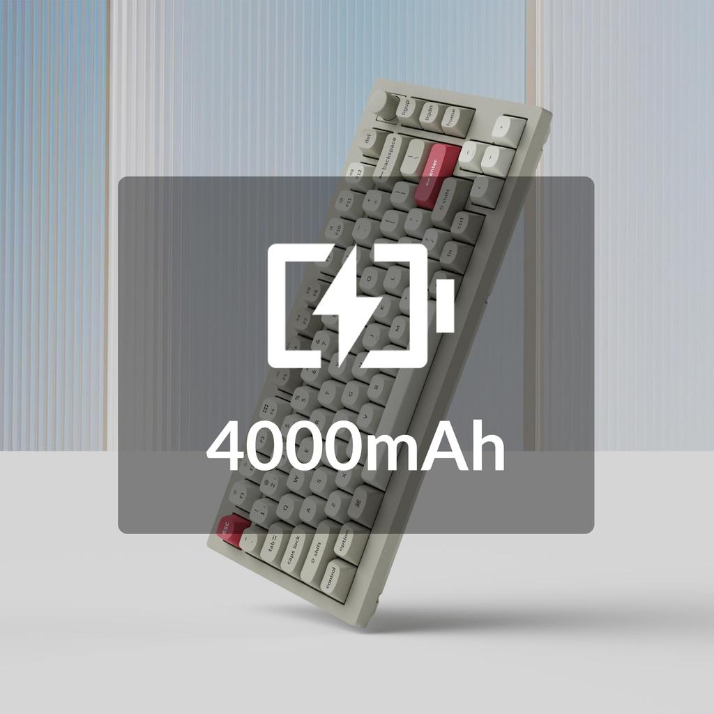 Keychron V1 Max Retro Farbe QMK Kabellos Custom Mechanisch Bluetooth Kabelgebunden RGB Gateron Jupiter Dichtung Kompatibel mit und Linux Jupiter Mechanisch Rot