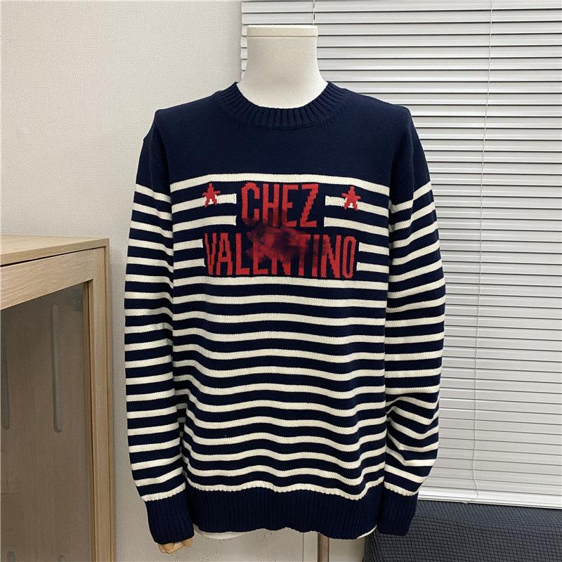 Unisex Trendig Rundhalsad Jacquardulltröja med Broderad Logga - Avslappnad & Mångsidig.