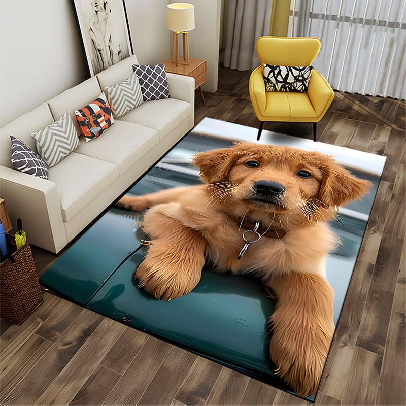 Golden Retriever Puppy Design suitable as a non-slip mat for the living room or bedroom sofa