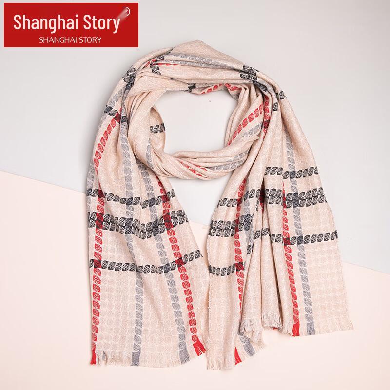 Women's Cashmere Blend Plaid Scarf Shawl