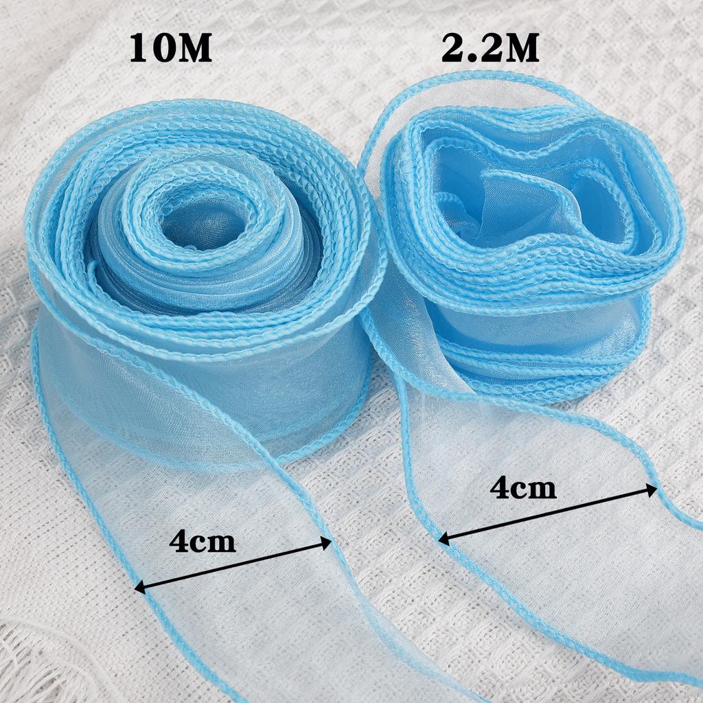 2,2 m oder 10 m/Rolle Chiffonseidenband Organza Satin für DIY Basteln Geschenkverpackung Dekoration Hochzeitssträuße Kranz Nähzubehör