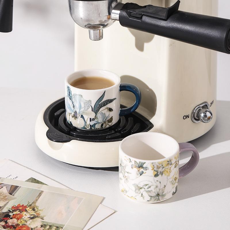 Iris High Value Coffee Cup Business Gift Set Retro Floral Ceramic Water Cup Tea Cup Souvenir
