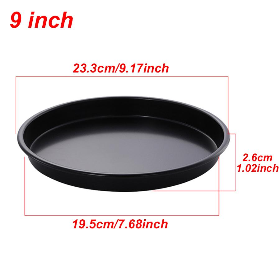 6-10inch Carbon Steel Circular Pizza Baking Tray Anti Stick Cake Baking Pan Microwave Oven Pie Cookie Baking Tray for Kitchen