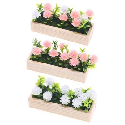 Small Plastic Doll House Flower Bed Potted Plant With Realistic Design For Garden Scene Landscape Furniture Model Figure