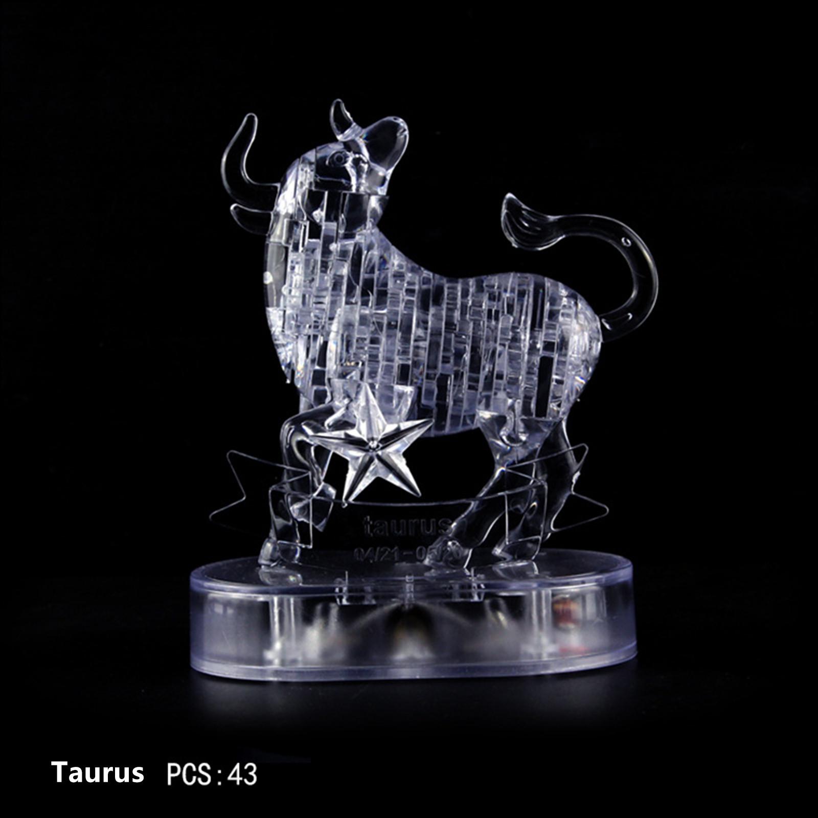 

(Драгоценная память)3D-хрустальная головоломка-головоломка «Прозрачные двенадцать 12 созвездий астролога», вспышка, светодиодный свет