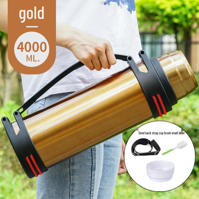 Großvolumige tragbare Thermoskanne aus Edelstahl - Stoßfest, ideal für den Außenbereich, Auto, Baustelle und den Heimgebrauch für Männer und Frauen.